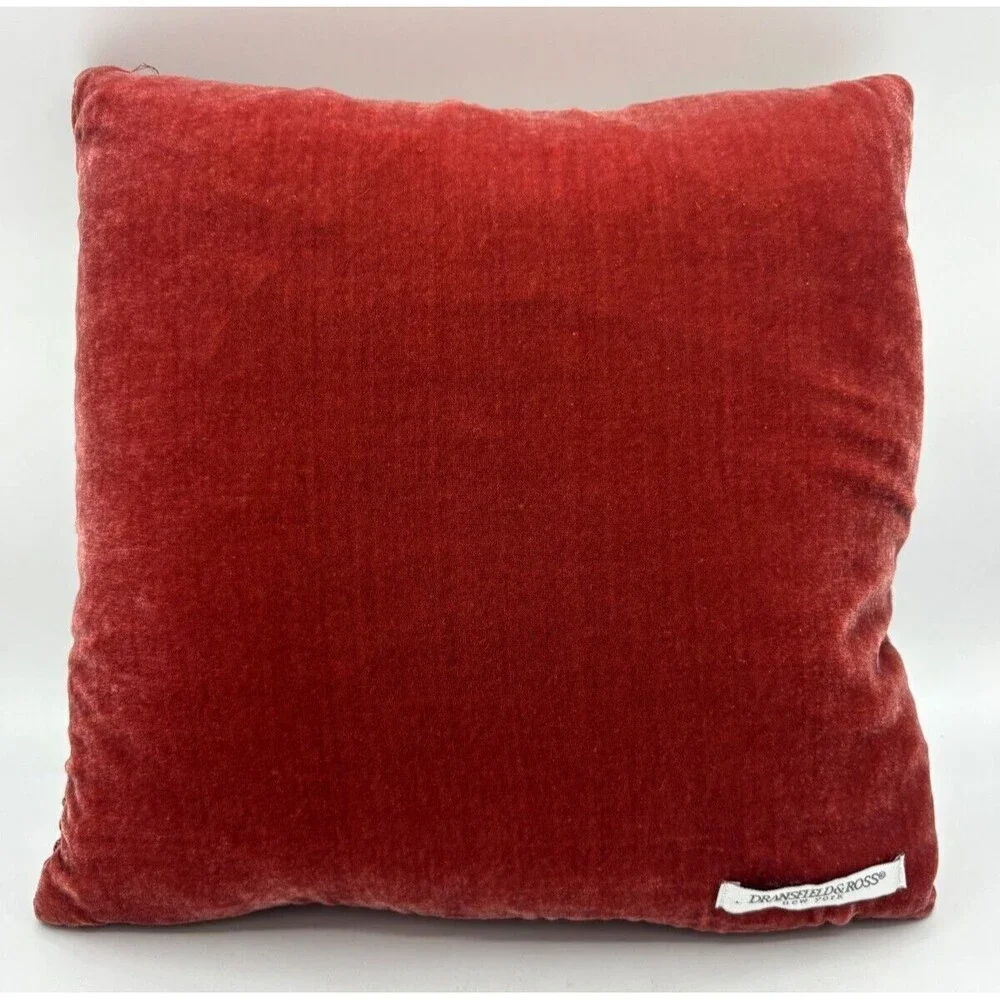 Dransfield &‎ Ross New York French Knot Pillow Silk Velvet Boutique Autumn Spice